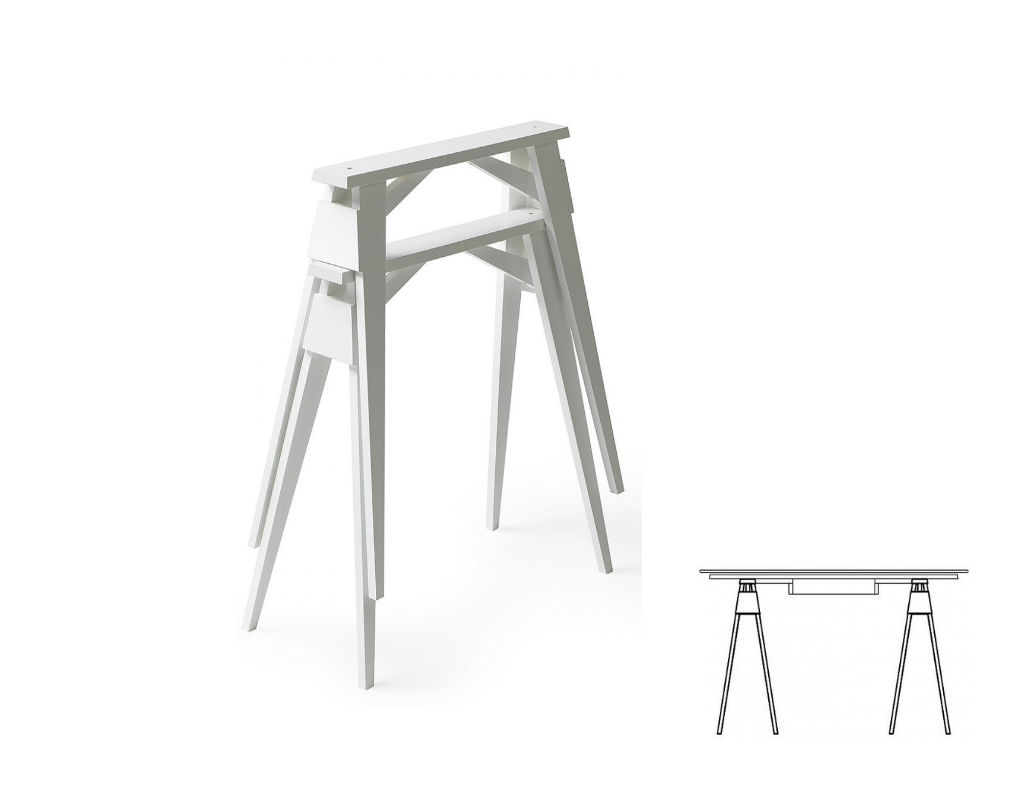 Tretles White.Set of 2 (ขาโต๊ะสำหรับโครงและลิ้นชัก)